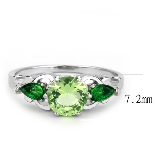 CJE3610 Wholesale Women's Stainless Steel Synthetic Peridot Ring