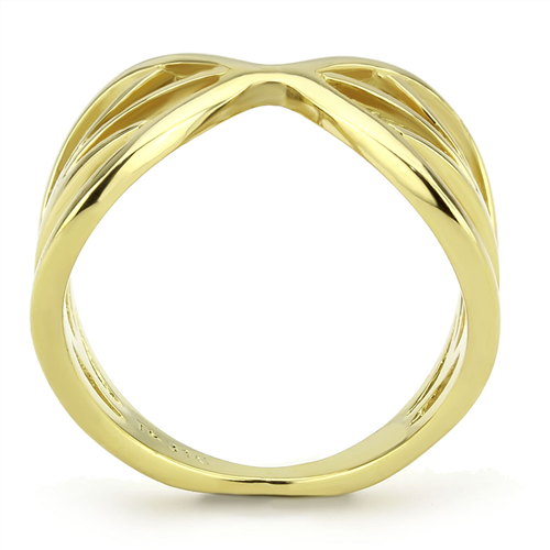 CJE3624 Wholesale Women's Stainless Steel IP Gold Intertwined Broad Ring