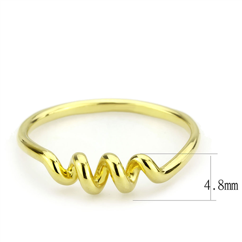 CJE3626 Wholesale Women's Stainless Steel IP Gold Minimal Coil Ring