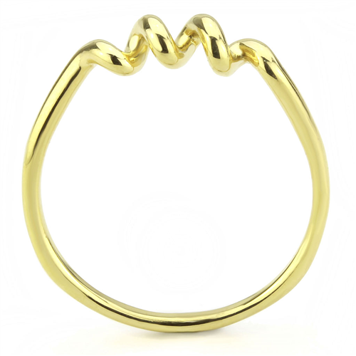 CJE3626 Wholesale Women's Stainless Steel IP Gold Minimal Coil Ring