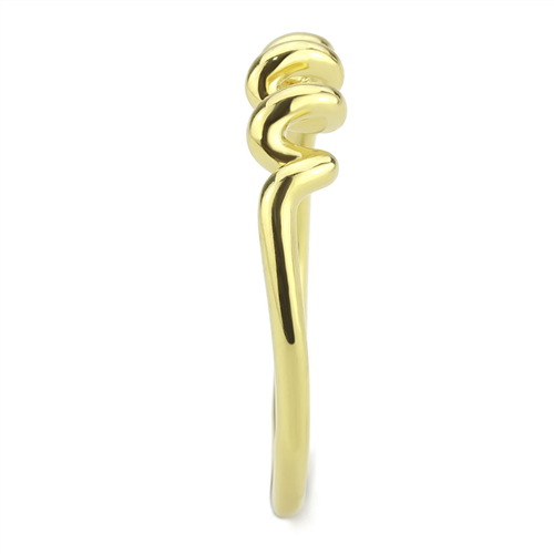 CJE3626 Wholesale Women's Stainless Steel IP Gold Minimal Coil Ring