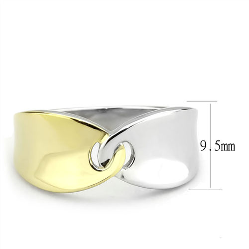 CJE3630 Wholesale Women's Stainless Steel Two-Tone IP Gold Linked Ring