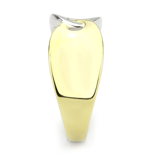 CJE3630 Wholesale Women's Stainless Steel Two-Tone IP Gold Linked Ring