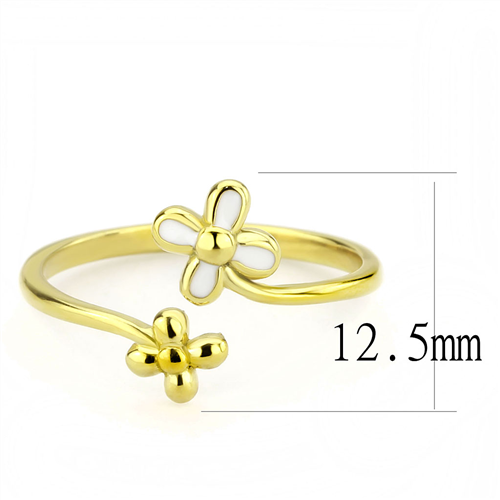 CJE3631 Wholesale Women's Stainless Steel IP Gold Minimal Daisy Ring