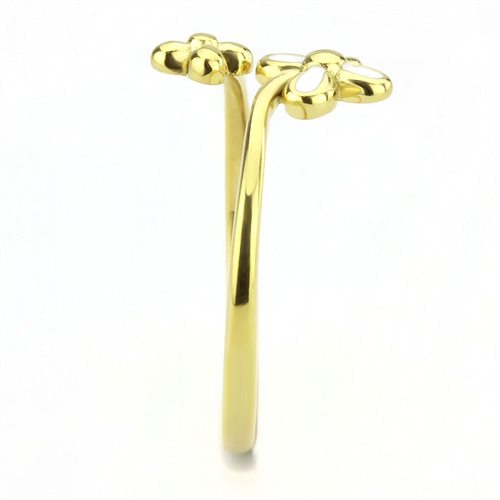 CJE3631 Wholesale Women's Stainless Steel IP Gold Minimal Daisy Ring
