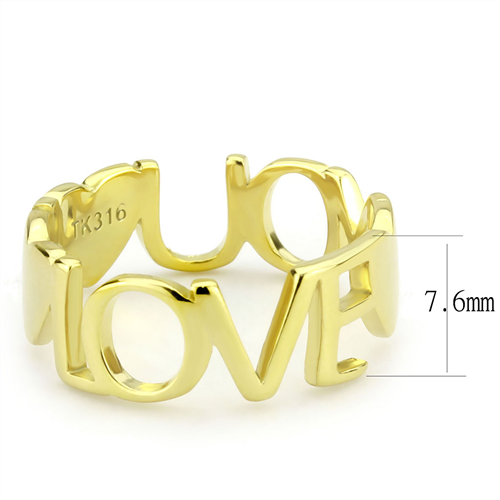 CJE3637 Wholesale Women's Stainless Steel IP Gold I LOVE YOU Broad Ring