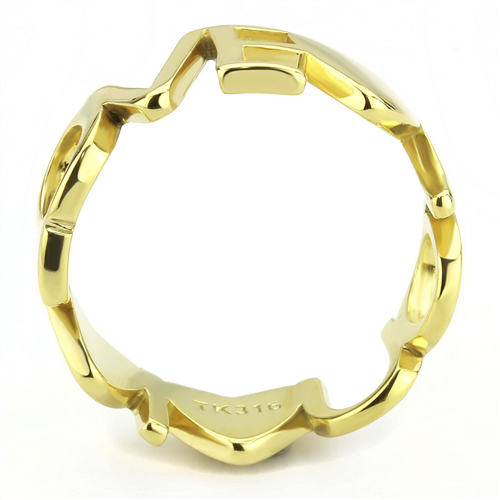 CJE3637 Wholesale Women's Stainless Steel IP Gold I LOVE YOU Broad Ring