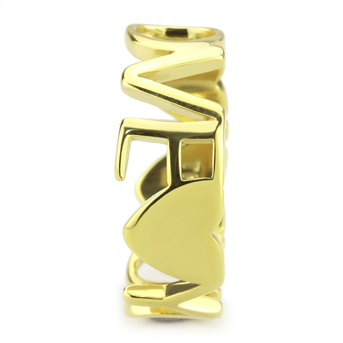 CJE3637 Wholesale Women's Stainless Steel IP Gold I LOVE YOU Broad Ring