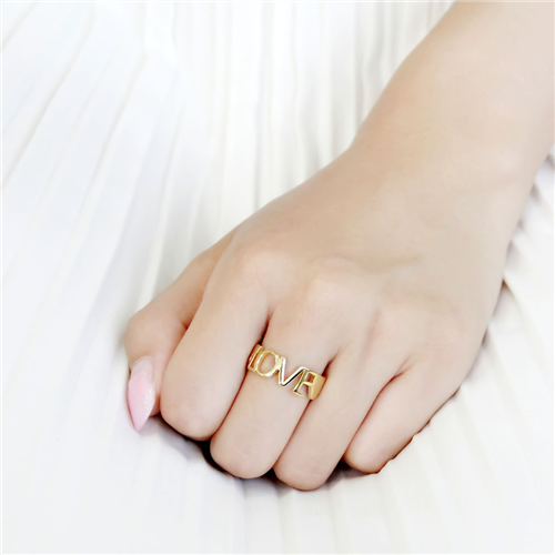 CJE3637 Wholesale Women's Stainless Steel IP Gold I LOVE YOU Broad Ring