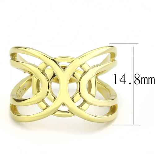 CJE3639 Wholesale Women's Stainless Steel IP Gold Geometric Broad Ring