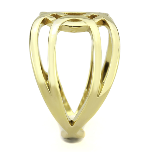 CJE3639 Wholesale Women's Stainless Steel IP Gold Geometric Broad Ring