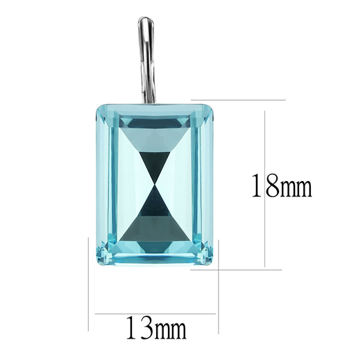 CJE3649 Wholesale Women's Stainless SteelTop Grade Crystal Sea Blue Earrings