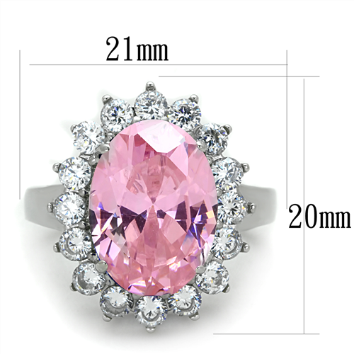 CJE3676 Wholesale Women's Stainless Steel High polished Synthetic Rose Royalty Ring