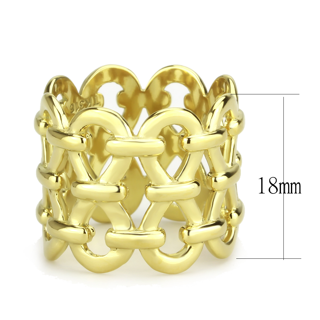 CJ3716 Wholesale Women's Stainless Steel IP Gold Infinite Chained Broad Ring