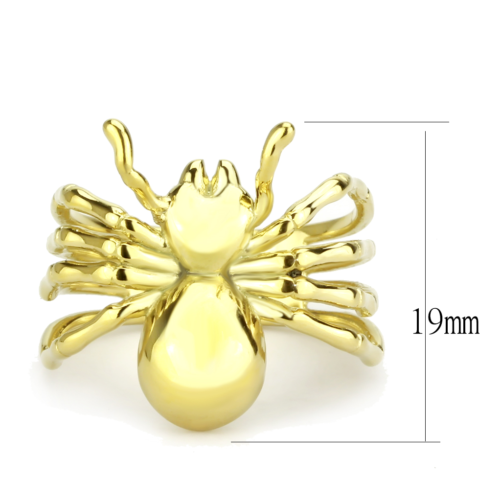 CJ3718 Wholesale Women's Stainless Steel IP Gold Spider Ring