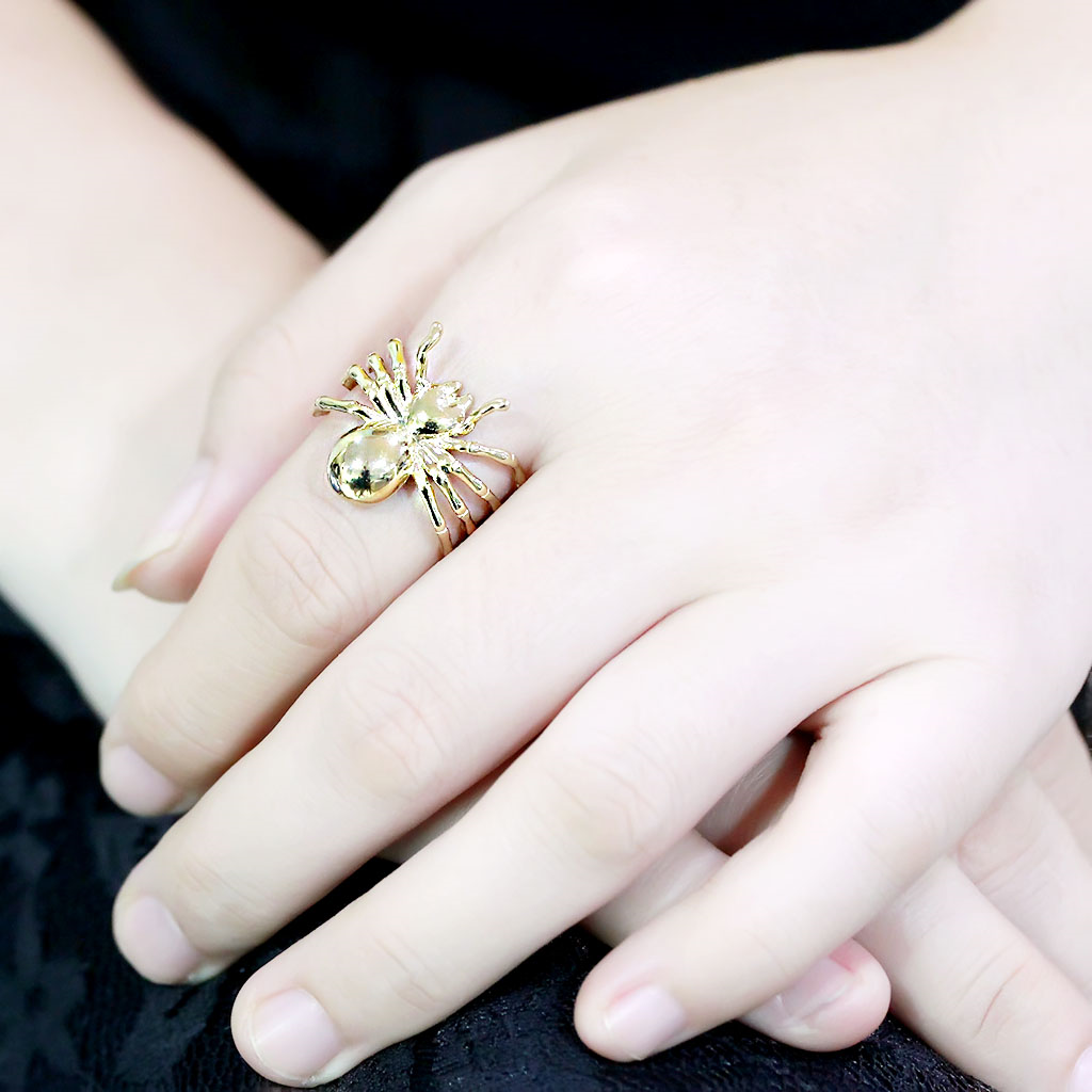 CJ3718 Wholesale Women's Stainless Steel IP Gold Spider Ring