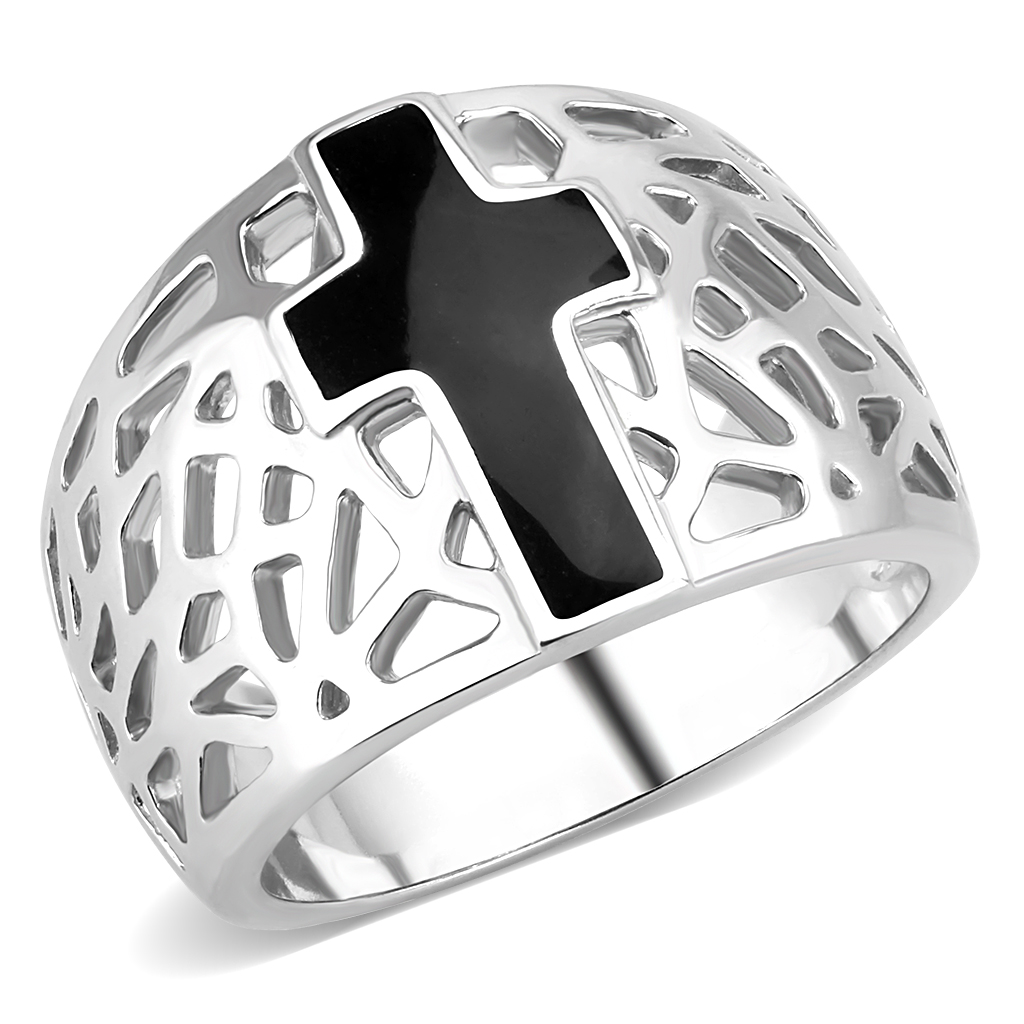 CJ3720 Wholesale Unisex Stainless Steel High polished (no plating) Cross Ring