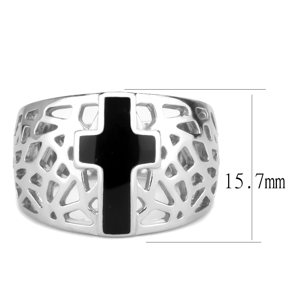 CJ3720 Wholesale Unisex Stainless Steel High polished (no plating) Cross Ring