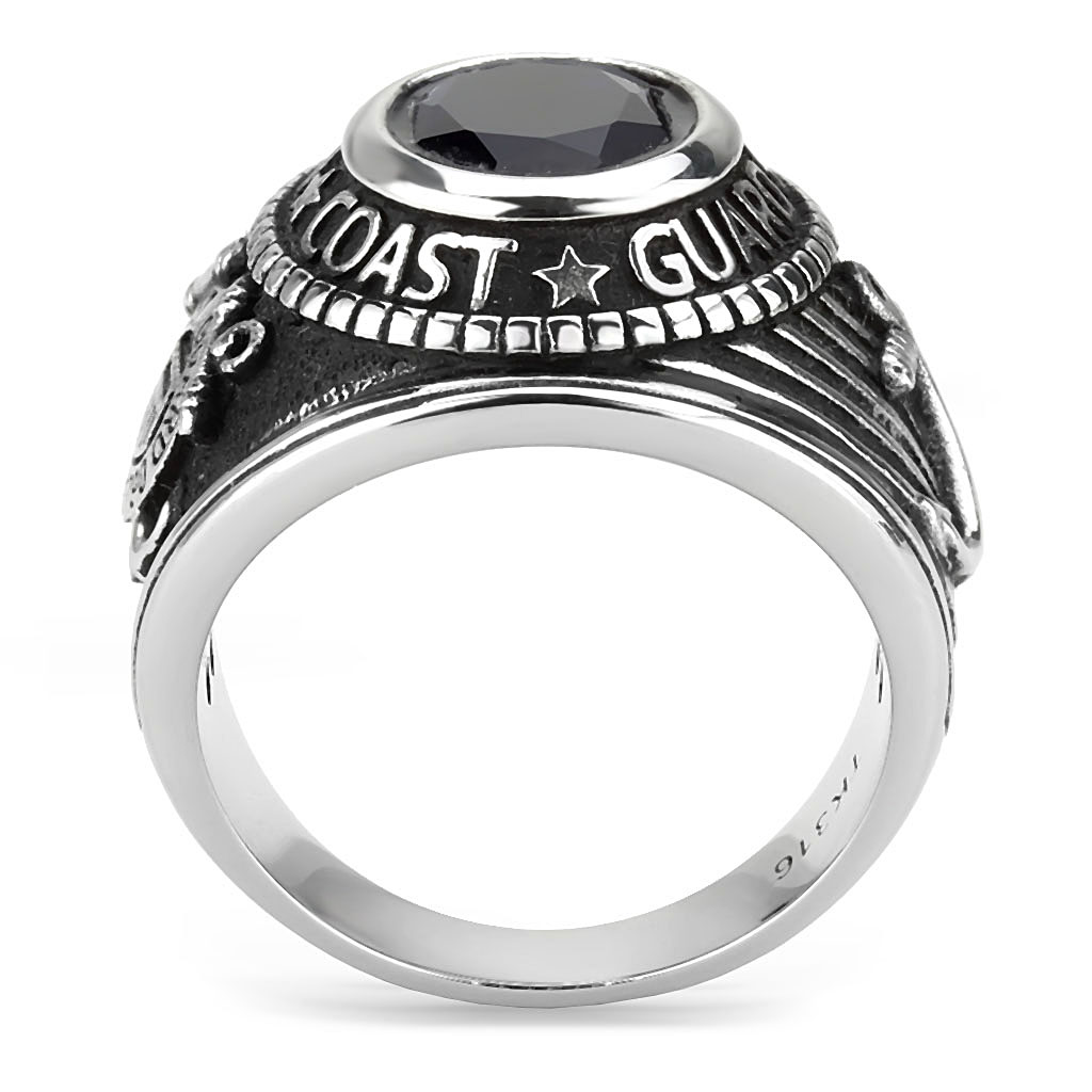 CJ3727 Wholesale Unisex Stainless Steel High Polished Synthetic Montana United States Coast Guard Military Ring