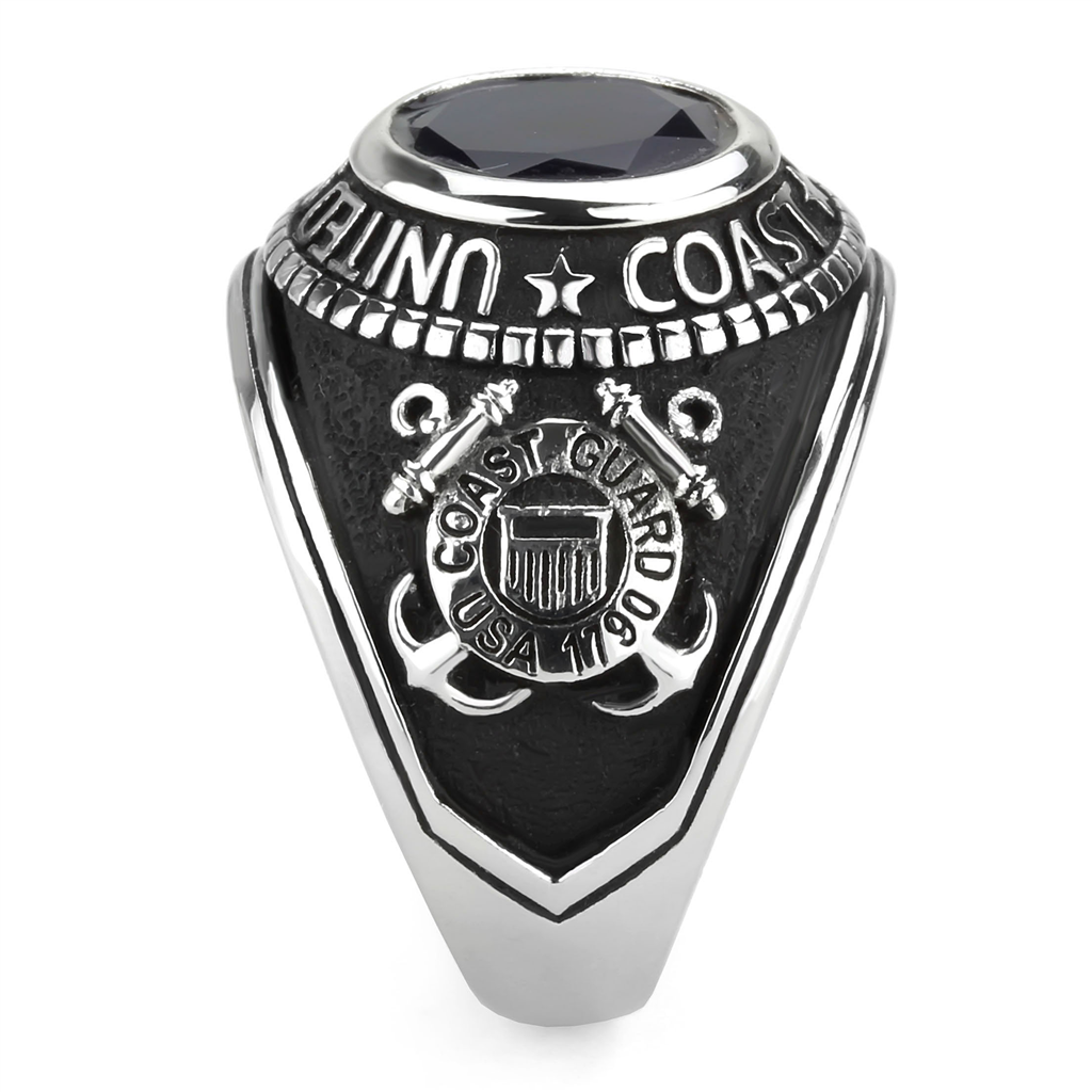 CJ3727 Wholesale Unisex Stainless Steel High Polished Synthetic Montana United States Coast Guard Military Ring