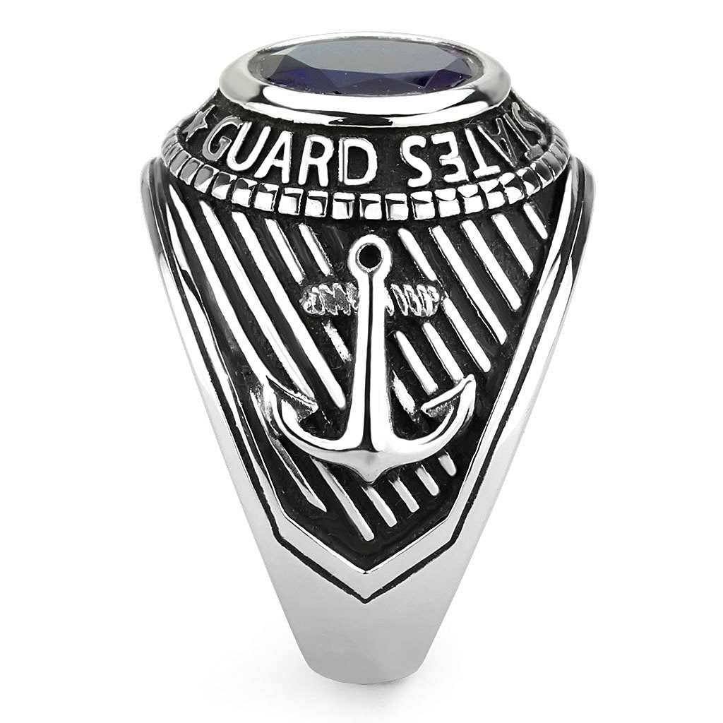 CJ3727 Wholesale Unisex Stainless Steel High Polished Synthetic Montana United States Coast Guard Military Ring