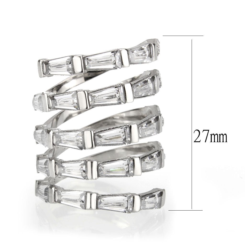 CJ3729 Wholesale Women's Stainless Steel AAA Grade CZ Clear Ring
