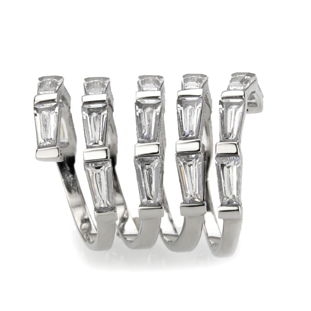 CJ3729 Wholesale Women's Stainless Steel AAA Grade CZ Clear Ring