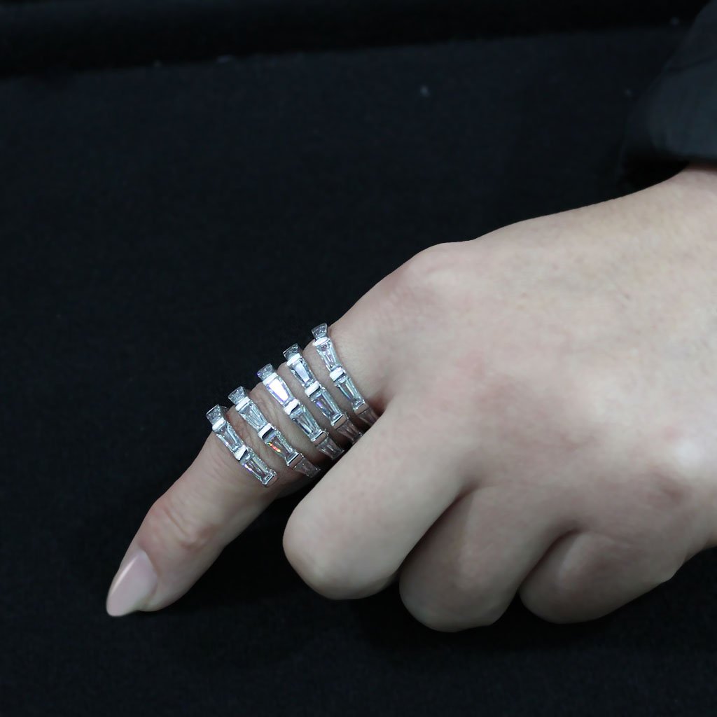 CJ3729 Wholesale Women's Stainless Steel AAA Grade CZ Clear Ring
