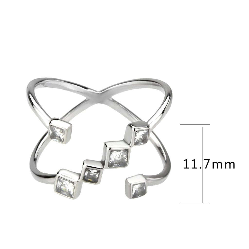 CJ3730 Wholesale Women's Stainless Steel Clear AAA Grade CZ Constellation Cuff Ring