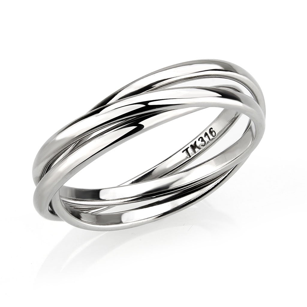 CJ3743 Wholesale Women's Stainless Steel Interlocking Ring