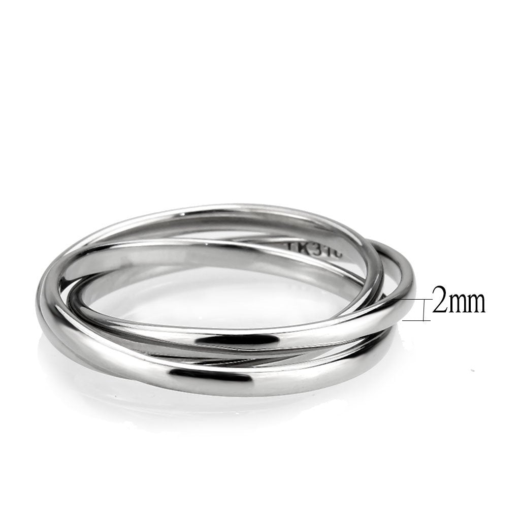 CJ3743 Wholesale Women's Stainless Steel Interlocking Ring