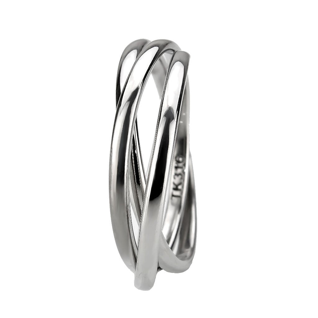 CJ3743 Wholesale Women's Stainless Steel Interlocking Ring