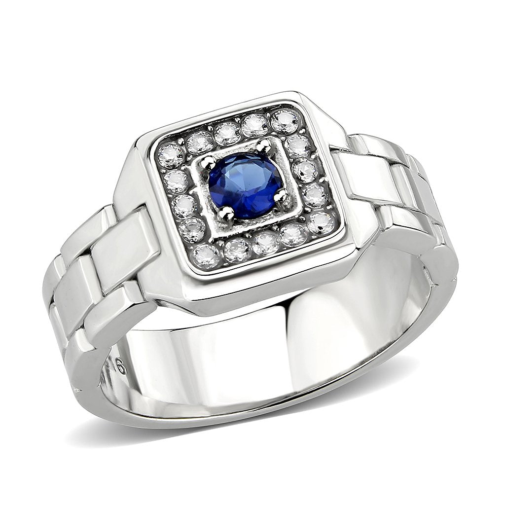 CJ3771 Wholesale Men's Stainless Steel Montana Blue Ring