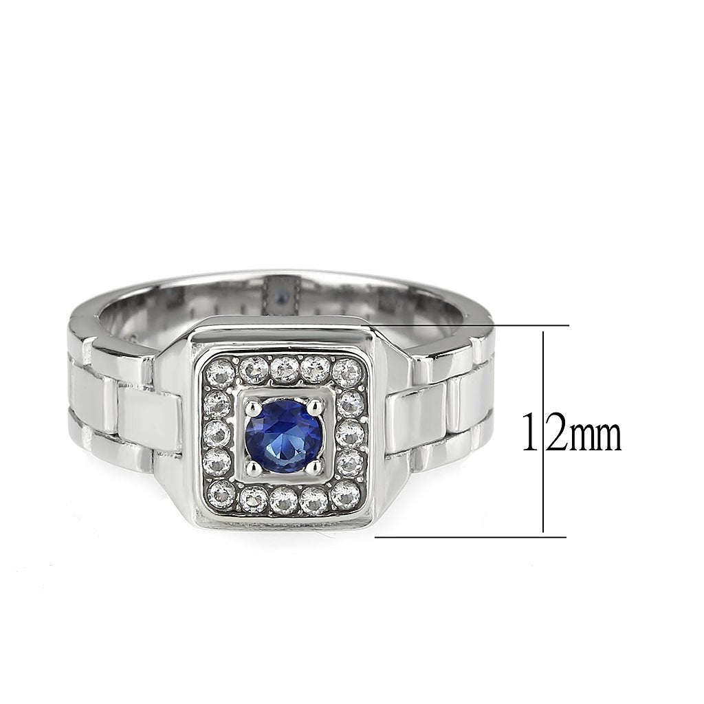 CJ3771 Wholesale Men's Stainless Steel Montana Blue Ring