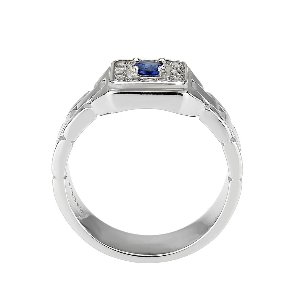 CJ3771 Wholesale Men's Stainless Steel Montana Blue Ring