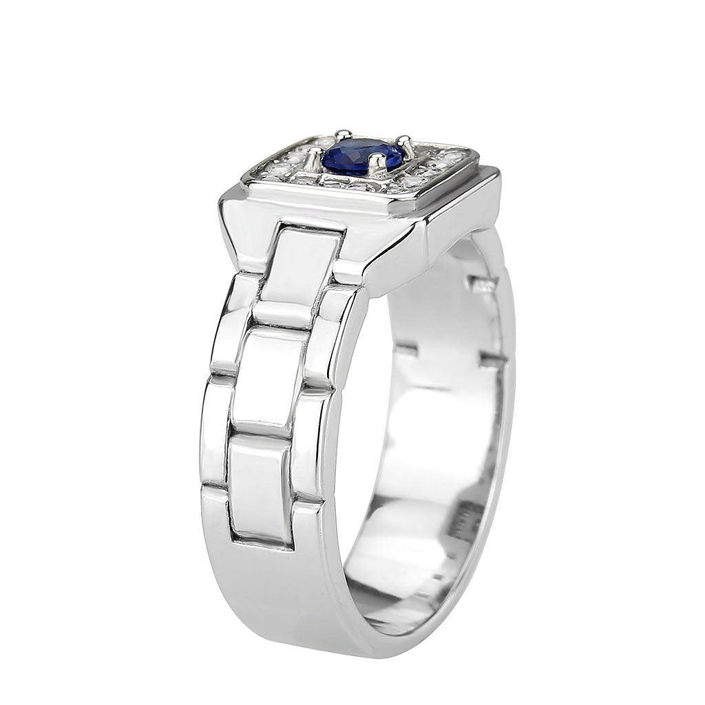 CJ3771 Wholesale Men's Stainless Steel Montana Blue Ring