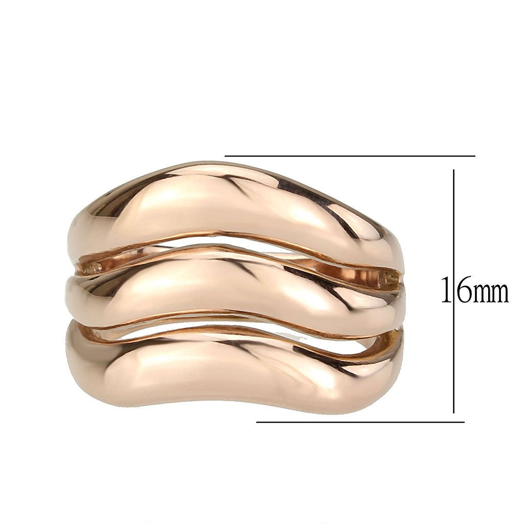 CJ3799 Wholesale Women's Stainless Steel IP Rose Gold Dome Ring