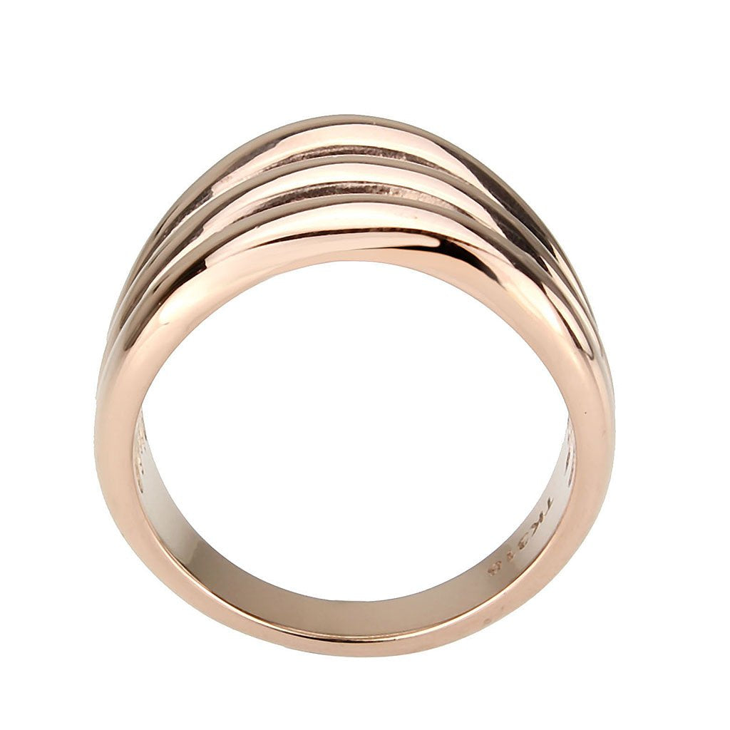 CJ3799 Wholesale Women&#39;s Stainless Steel IP Rose Gold Dome Ring