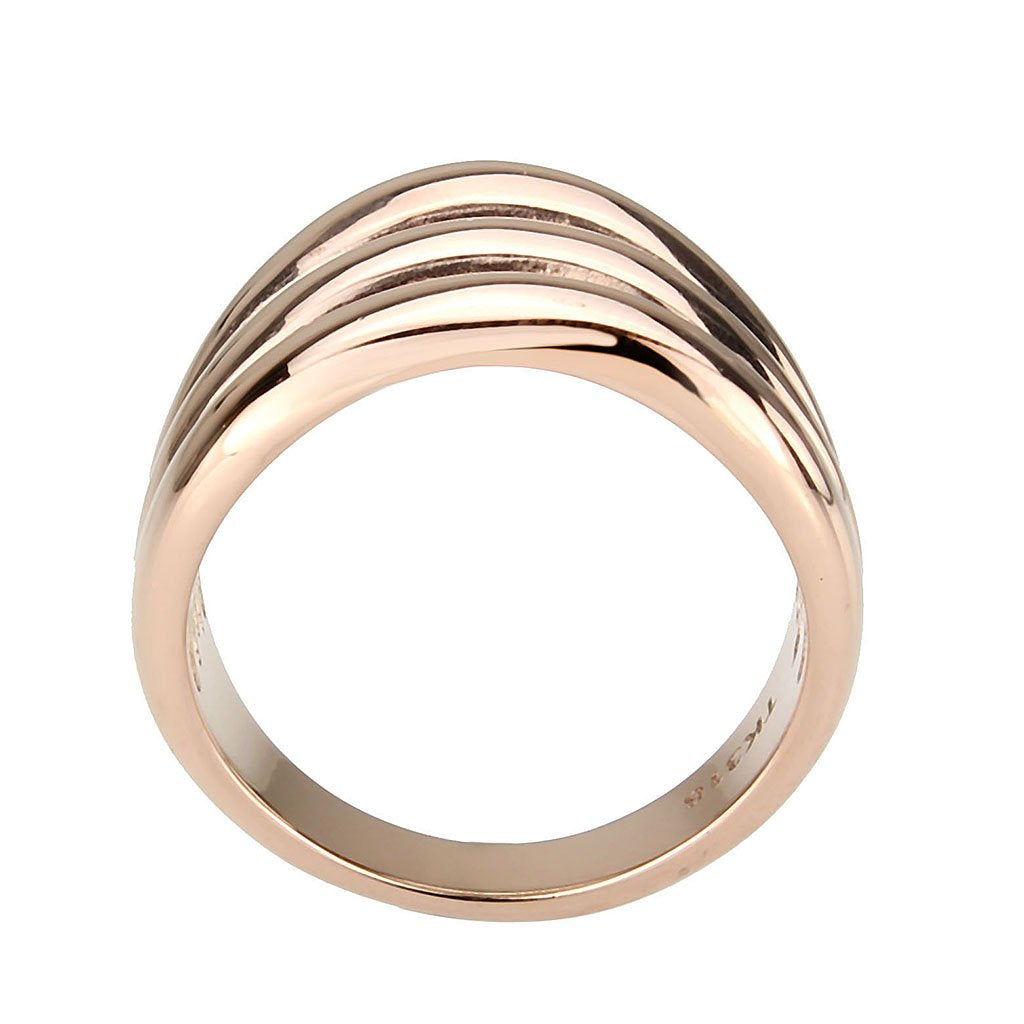 CJ3799 Wholesale Women's Stainless Steel IP Rose Gold Dome Ring