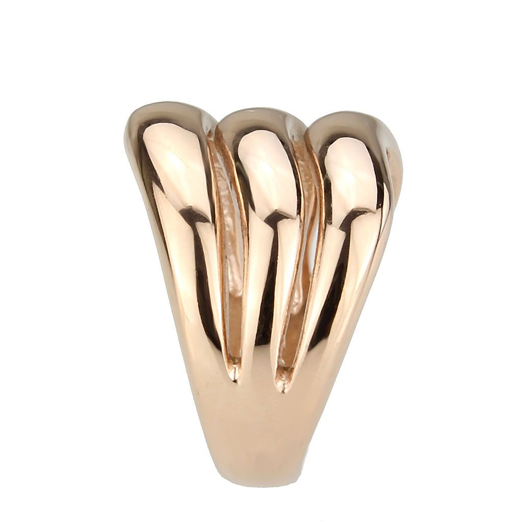 CJ3799 Wholesale Women's Stainless Steel IP Rose Gold Dome Ring