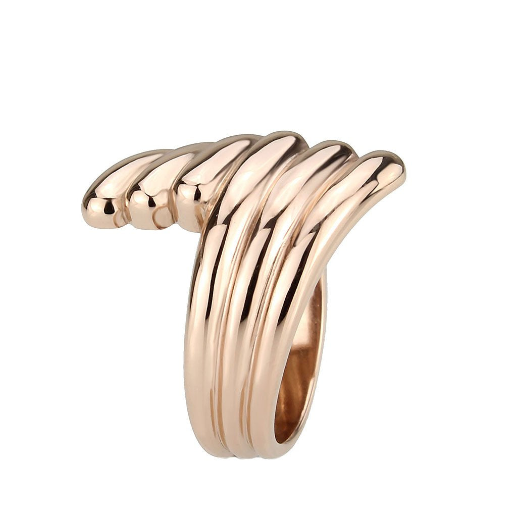 CJ3800 Wholesale Women's Stainless Steel IP Rose Gold Wrap Ring