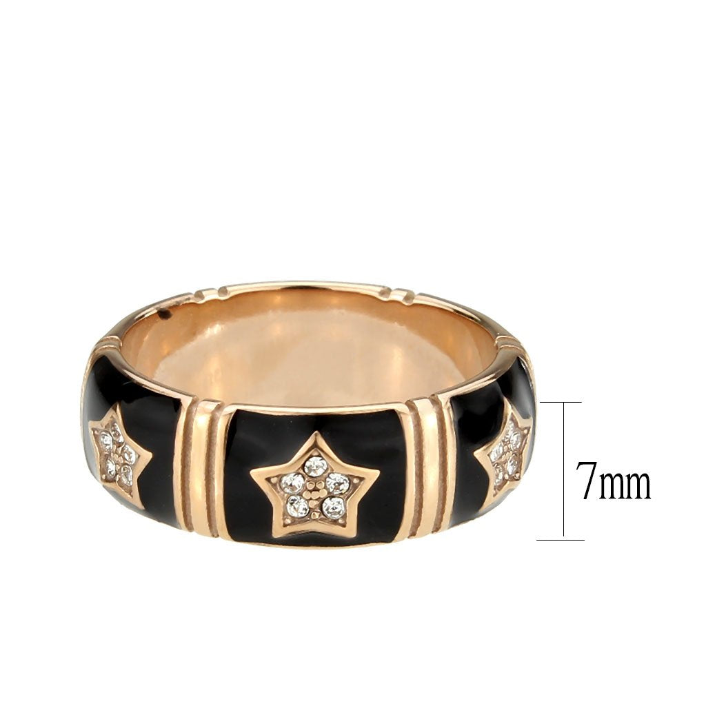 CJ3826 Wholesale Women&#39;s Stainless IP Rose Gold Clear Top Grade Crystal Infinite Star Ring