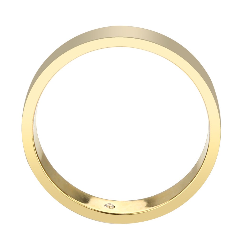 CJ3832 Wholesale Unisex Stainless Steel Top Grade Crystal Clear IP Gold Band Ring