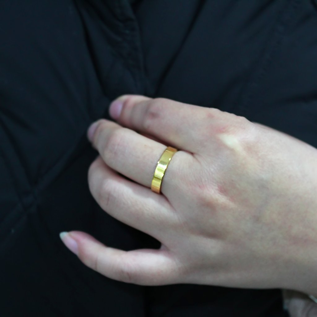 CJ3832 Wholesale Unisex Stainless Steel Top Grade Crystal Clear IP Gold Band Ring