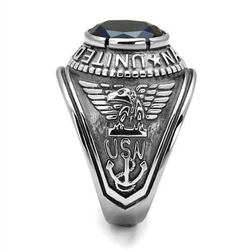 CJ7872OS Wholesale - Stainless Steel &quot;United States Navy&quot; Sapphire Ring