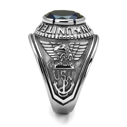 CJ7872OS Wholesale - Stainless Steel "United States Navy" Sapphire Ring