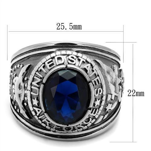 CJ7873OS Wholesale - Stainless Steel "United States Air Force" Sapphire Ring