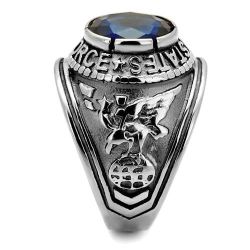 CJ7873OS Wholesale - Stainless Steel "United States Air Force" Sapphire Ring