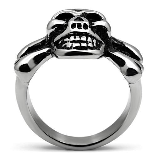 CJ474 Wholesale Men&#39;s Stainless Steel Crossbones Skull Ring