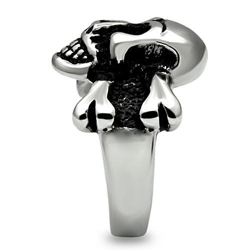 CJ474 Wholesale Men's Stainless Steel Crossbones Skull Ring